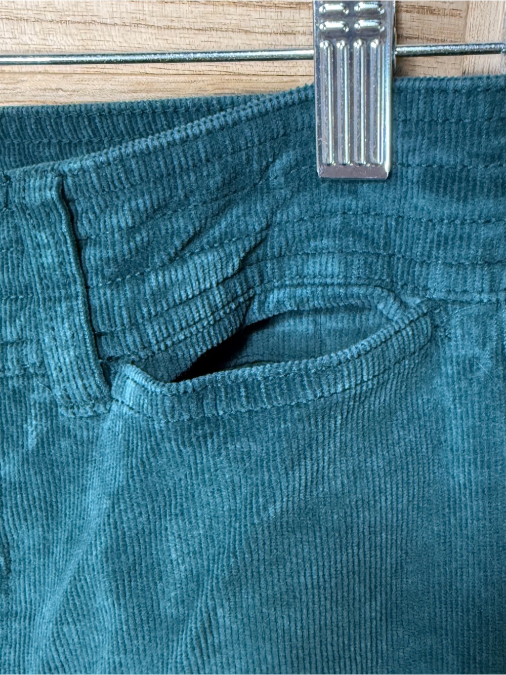Faherty Women's Green Stretch Cord Wide Leg Pants high-rise fit sea moss size 26 - Picture 5 of 12
